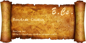 Beutum Csaba névjegykártya